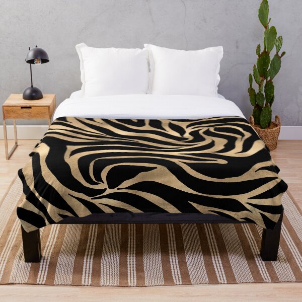 Artikelvorschau, Eleganter metallischer GoldZebra-Schwarz-Tierdruck entworfen und verkauft von NdesignTrend.