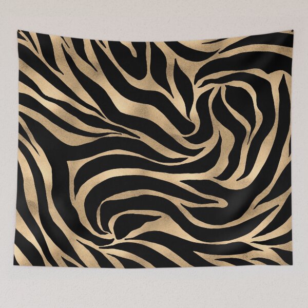 Item preview, Elegant Metallic Gold Zebra Black Animal Print designed and sold by NdesignTrend.