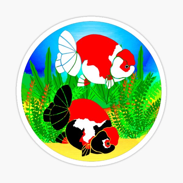 Vista previa del artículo con la obra «Logotipo de Ranchu Goldfish 0206A», diseñado y vendido por Nosnah.