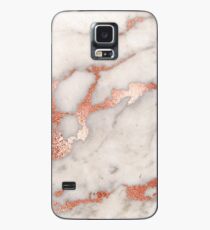 Roségold Marmor Telefon Gehäusedeckel Hülle & Klebefolie für Samsung Galaxy