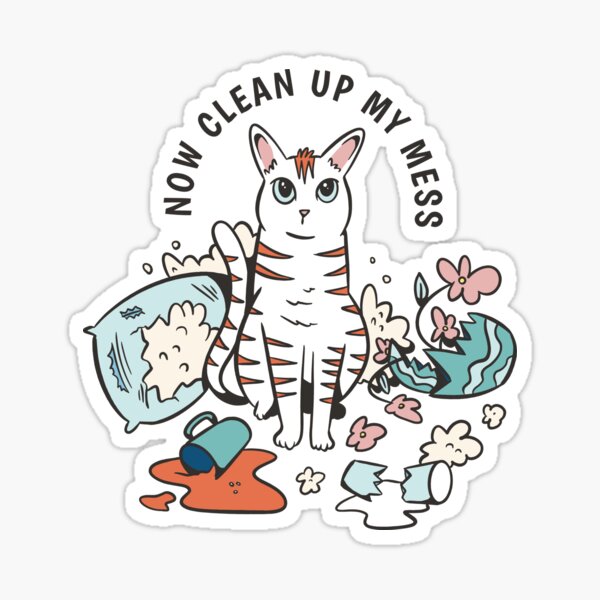 Katzen Kleidung. Grinsekatze Sticker