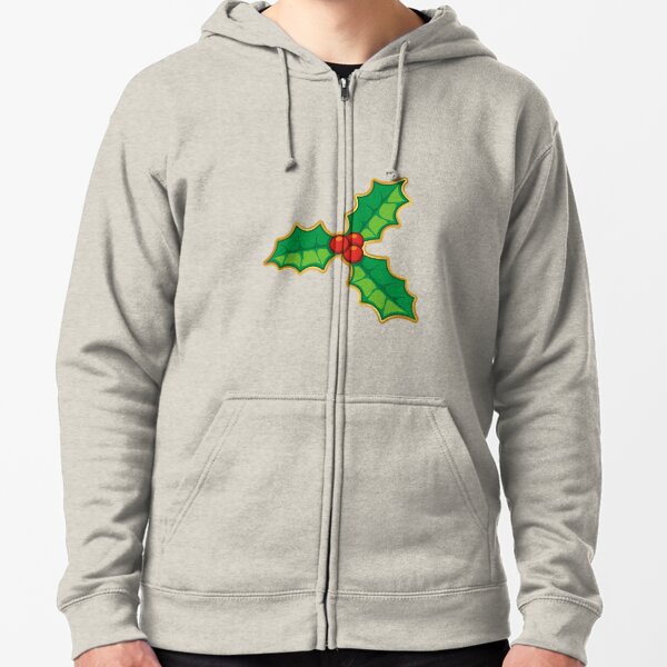 Christmas holly Zipped Hoodie