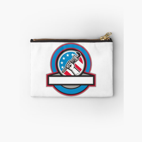 Item preview, Plumber Hand Pipe Wrench USA Flag Circle designed and sold by patrimonio.