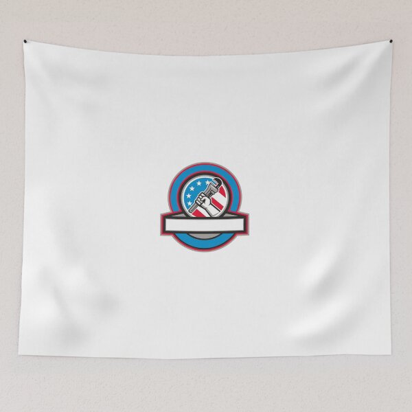 Item preview, Plumber Hand Pipe Wrench USA Flag Circle designed and sold by patrimonio.