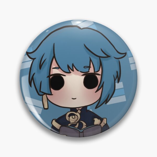 Item preview, Genshin Impact Xingqiu Button Pin designed and sold by kannaarts.