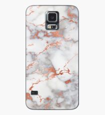 Marmor mit Roségold Streifen Telefonkastenabdeckung Hülle & Klebefolie für Samsung Galaxy