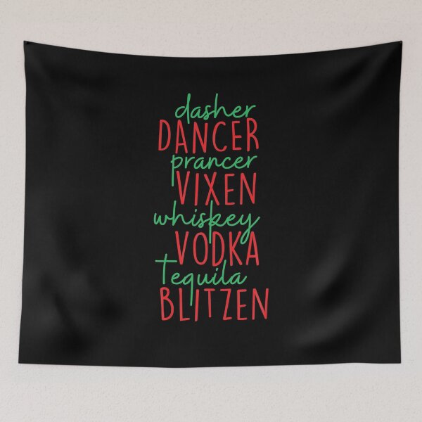 Item preview, Funny Christmas Dasher Dancer Prancer Vixen Whiskey Vodka Te designed and sold by IonMititelu.
