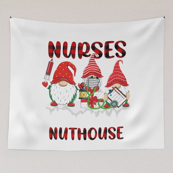 Item preview, Gnomies Jolliest Bunch Of Nurses This Side Of The Nuthouse Sweatshirt designed and sold by abigailbullock.