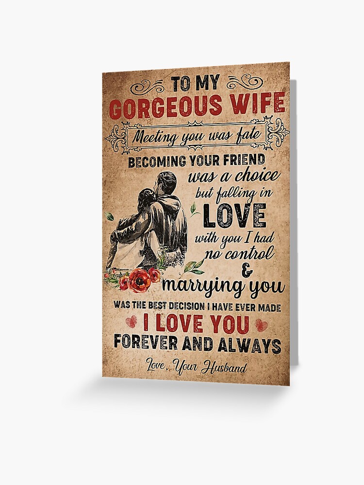 Gorgeous Wife Gift Meeting you was fate, i love you forever and