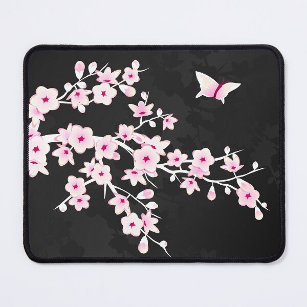 Item preview, Floral Cherry Blossom Pink Black designed and sold by Nina Baydur.