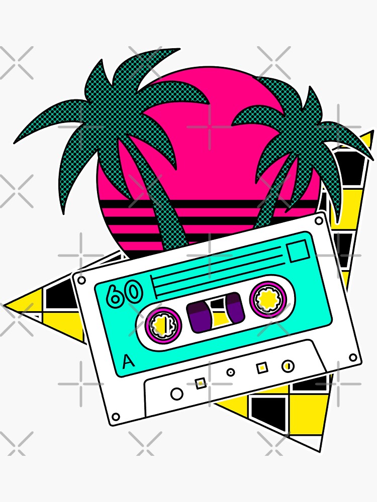 Thumbnail 3 of 3, Sticker, 80s Cassette Lover designed and sold by djspacegr.