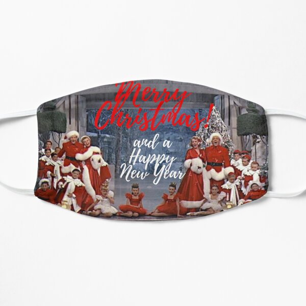 White Christmas, Bing Crosby, Rosemary Clooney, Danny Kaye, card, love, hope, snow Flat Mask