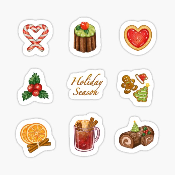 Christmas Pattern - Gingerbread and Candy Canes Sticker for Sale by  Ashley Van Dyken