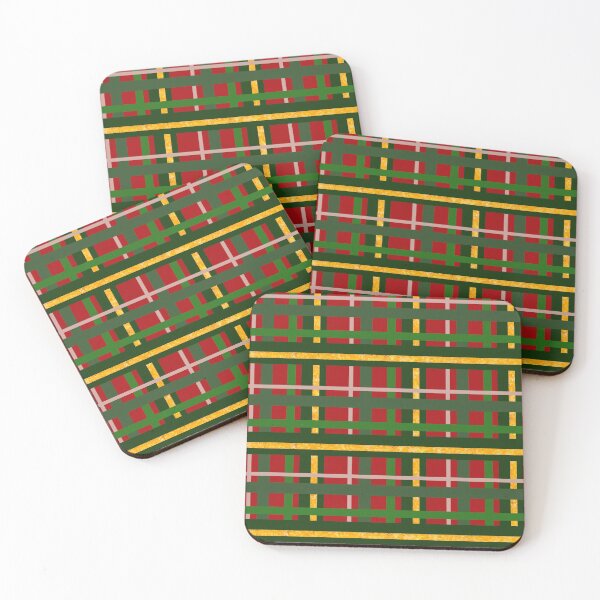 Item preview, Christmas Red Green Golden Line Buffalo Pattern designed and sold by JooArtPrints  ★★★★★.
