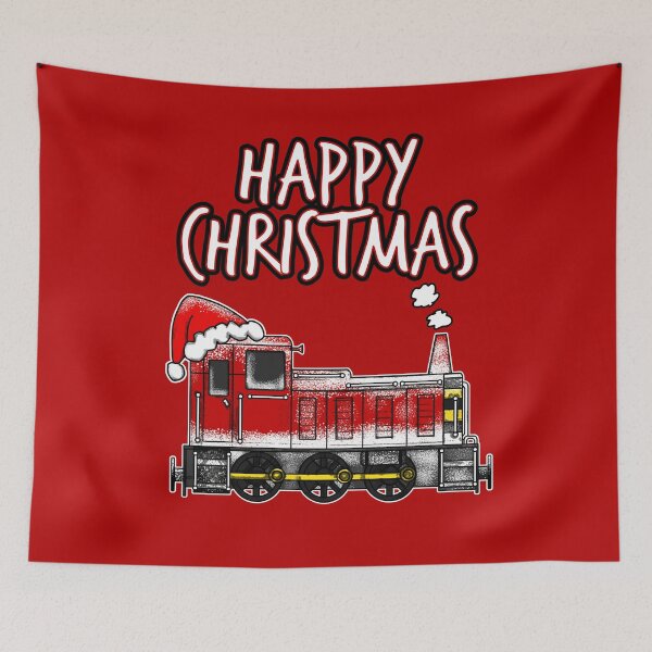 Item preview, Happy Christmas Santa Hat Diesel Train Rail Enthusiasts designed and sold by doodlerob.
