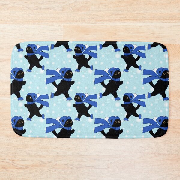 Item preview, Ice Skating Winter Black Cat designed and sold by RosalieReeves.