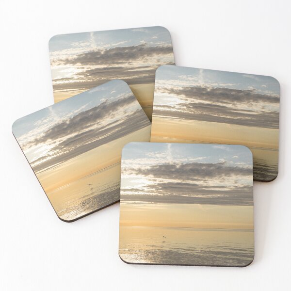 Item preview, Golden Brilliance - Single Cormorant Flight Over Silky Water designed and sold by Georgia Mizuleva.