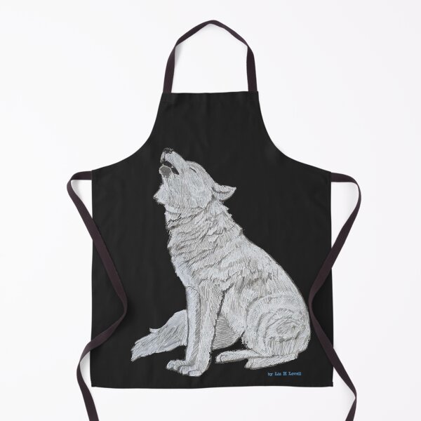 Item preview, White Artic Wolf ink illustration designed and sold by Liz HL Art Shop.