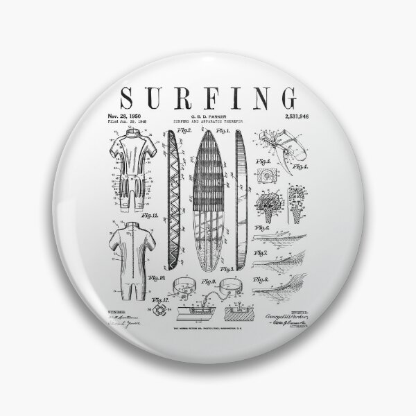 Artikelvorschau, Surfbrett Surfen Vintage Patent Surfer Druck entworfen und verkauft von GrandeDuc.