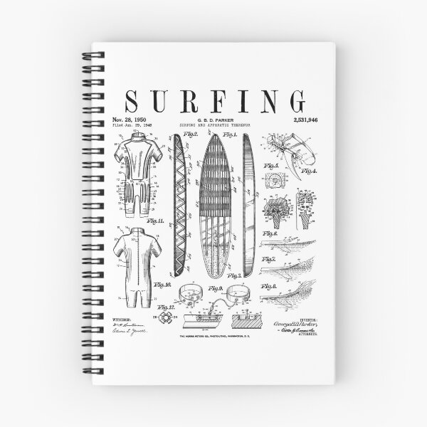 Item preview, Surfboard Surfing Vintage Patent Surfer Print designed and sold by GrandeDuc.