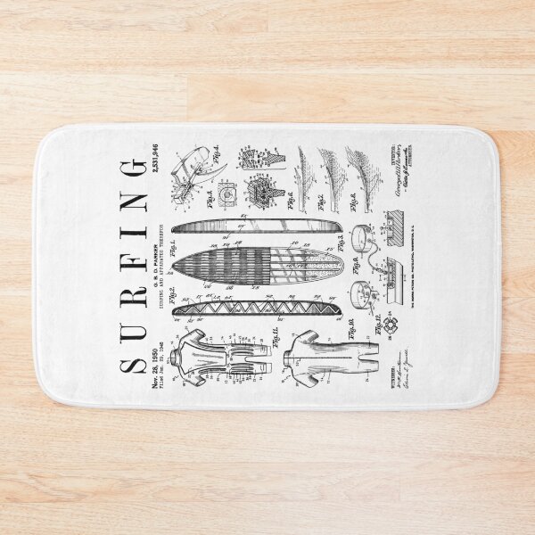 Item preview, Surfboard Surfing Vintage Patent Surfer Print designed and sold by GrandeDuc.