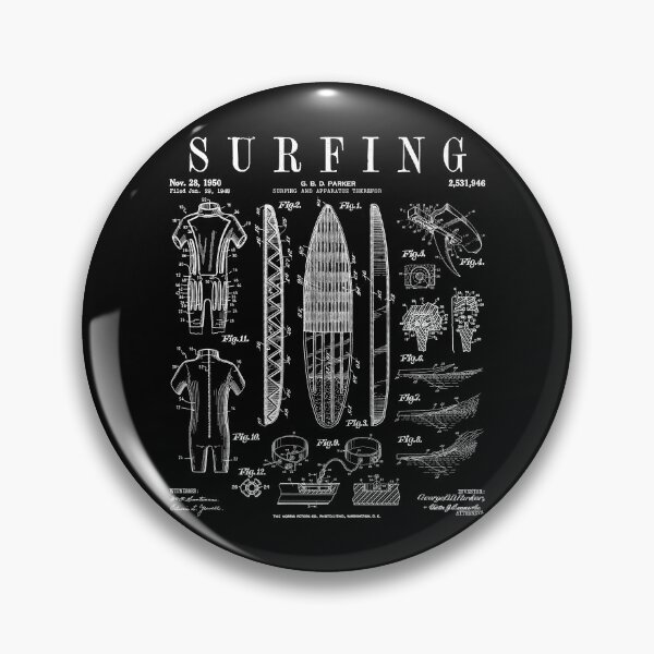 Artikelvorschau, Surfbrett Surfen Vintage Patent Surfer Druck entworfen und verkauft von GrandeDuc.
