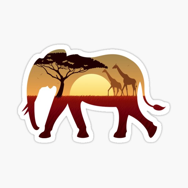 Elephant Landscape Sticker