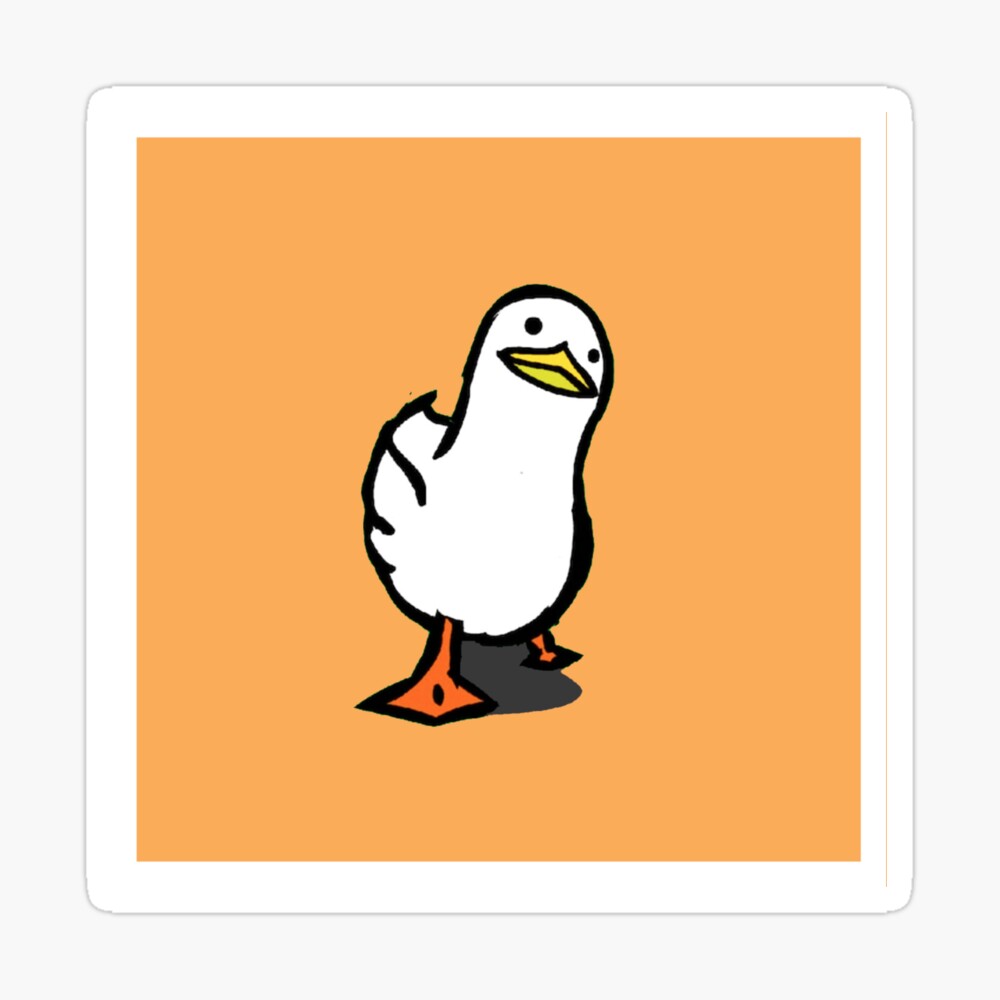 walking duck gif in orange design