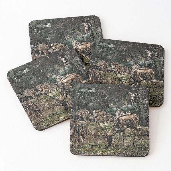 Item preview, Deers grazing in the forest designed and sold by PlacidHinds.