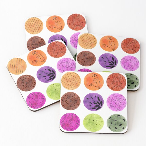 Item preview, Multicolored watercolor circles with pattern designed and sold by SychEvaartist.