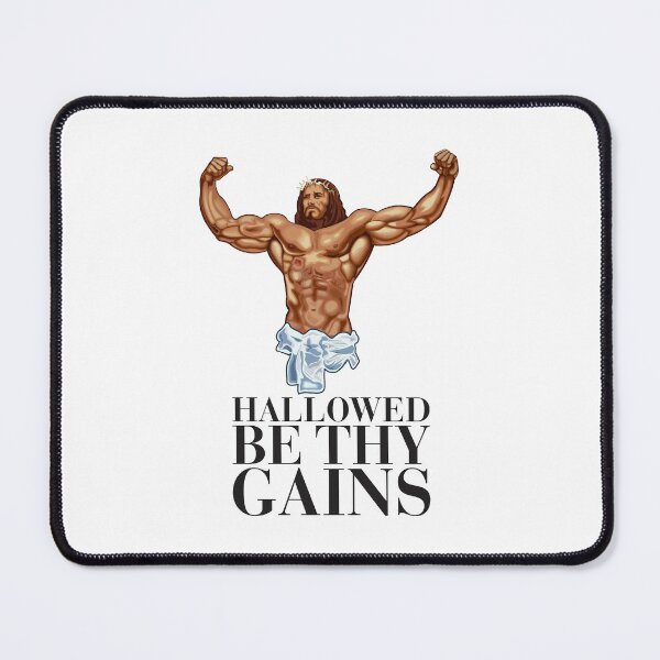 Item preview, Hallowed be thy gains - Swole Jesus - Jesus is your homie so remember to pray to become swole af! designed and sold by crazycollective.
