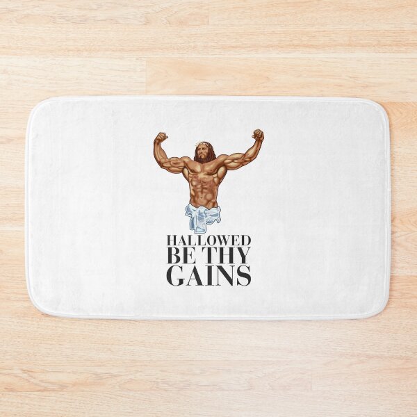Item preview, Hallowed be thy gains - Swole Jesus - Jesus is your homie so remember to pray to become swole af! designed and sold by crazycollective.