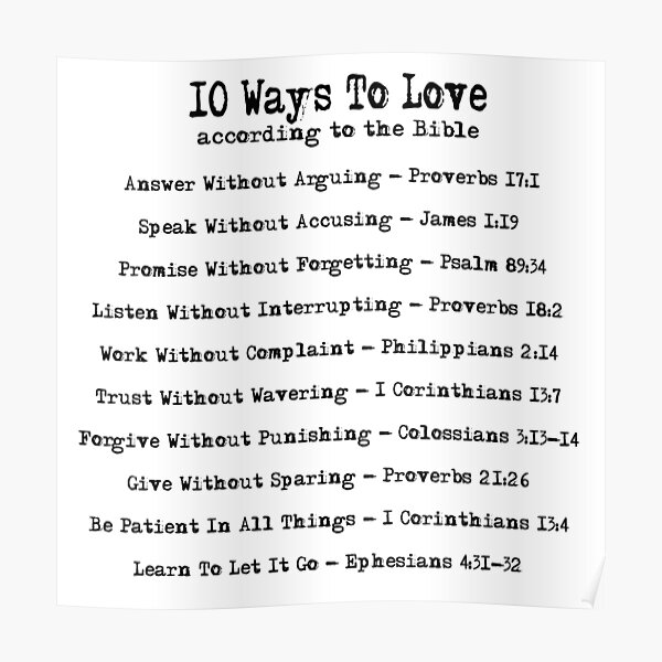 10-ways-to-love-according-to-the-bible-poster-for-sale-by-czerinaart