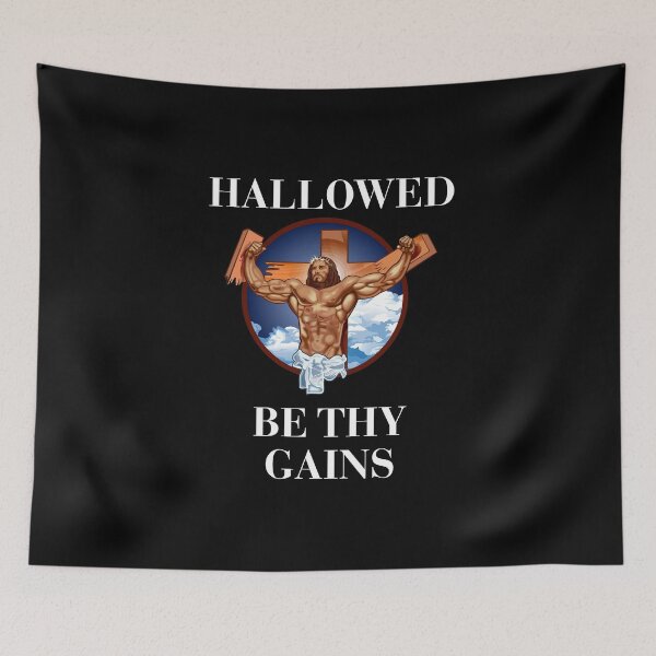 Item preview, Hallowed be thy gains - Swole Jesus - Jesus is your homie so remember to pray to become swole af! designed and sold by crazycollective.