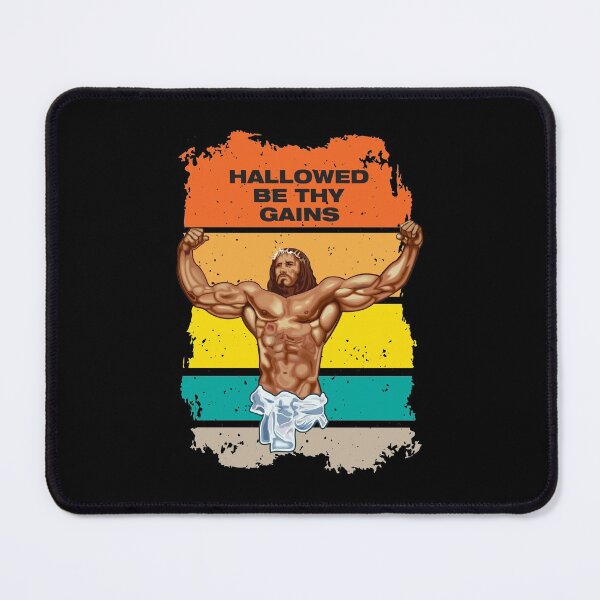 Item preview, Hallowed be thy gains - Swole Jesus - Jesus is your homie so remember to pray to become swole af! designed and sold by crazycollective.