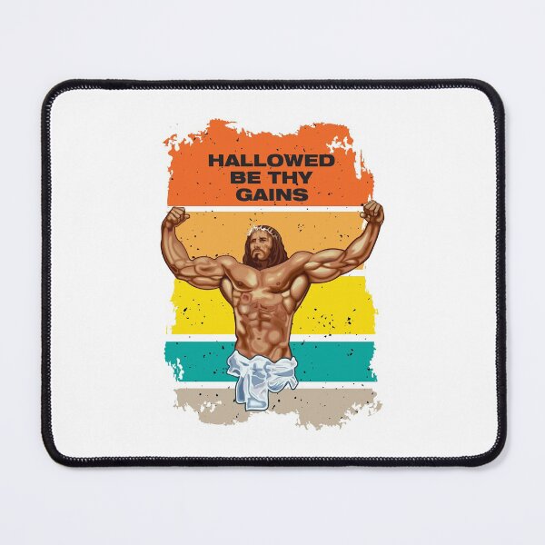 Item preview, Hallowed be thy gains - Swole Jesus - Jesus is your homie so remember to pray to become swole af! designed and sold by crazycollective.