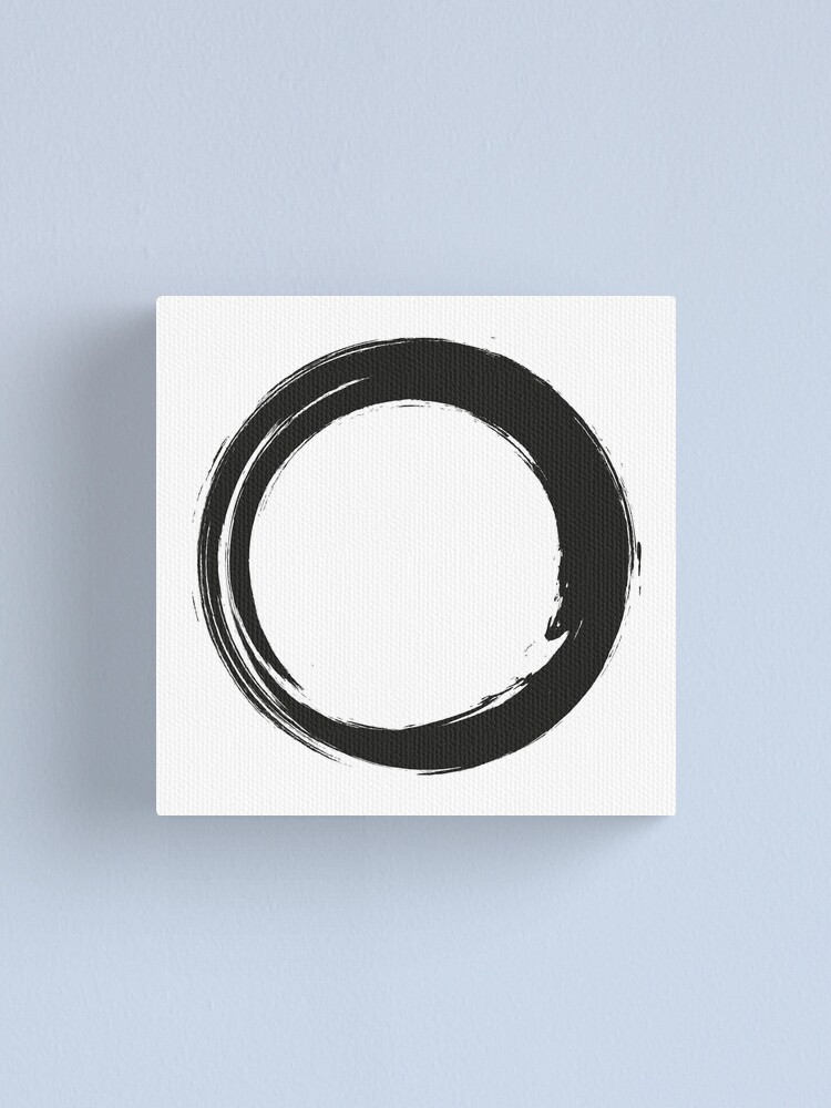 Zen Enso Circle, circle brush, Japanese Circle Canvas Print for