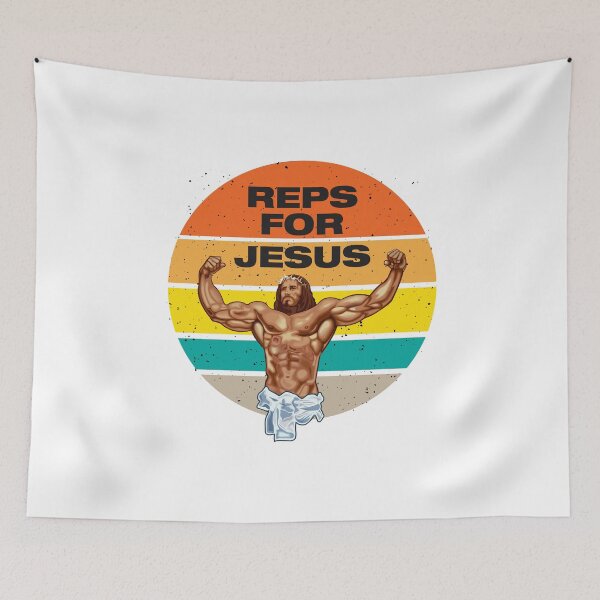 Item preview, Reps for Jesus - Swole Jesus - Jesus is your homie so remember to pray to become swole af! designed and sold by crazycollective.