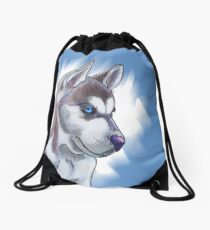 Siberian Huskies dog design Drawstring Bag