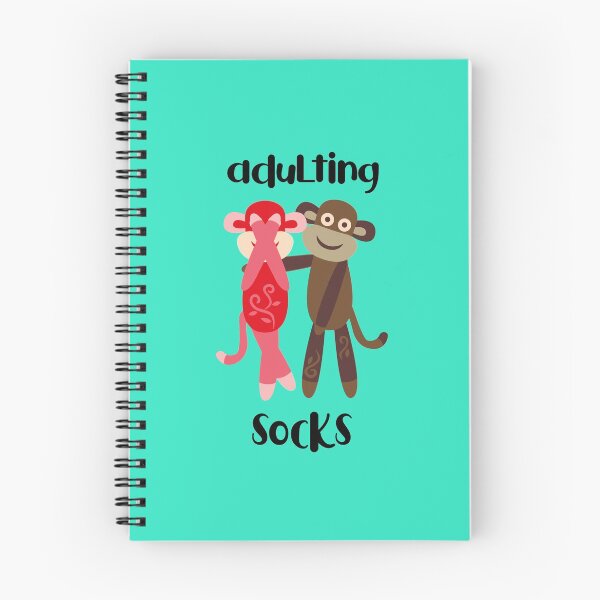 Item preview, Adulting Socks - Pink and Brown Sock Monkeys designed and sold by Trinket-Trickster.