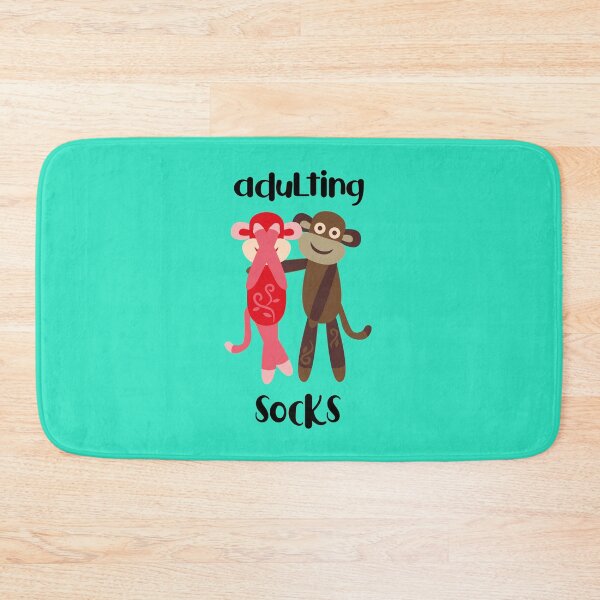 Item preview, Adulting Socks - Pink and Brown Sock Monkeys designed and sold by Trinket-Trickster.