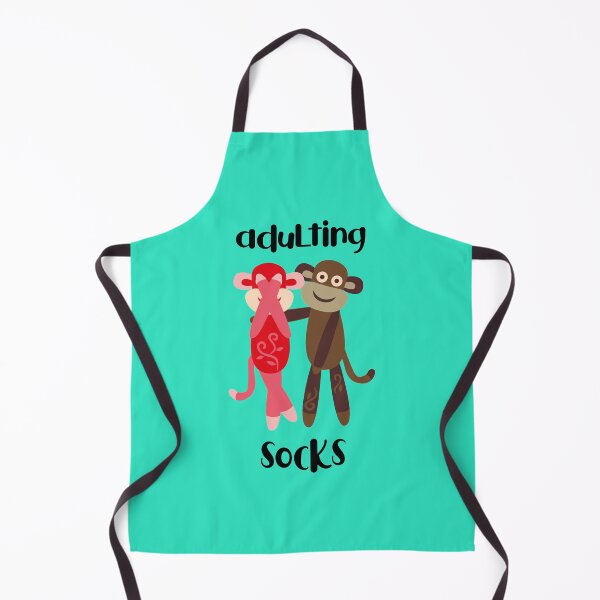 Item preview, Adulting Socks - Pink and Brown Sock Monkeys designed and sold by Trinket-Trickster.