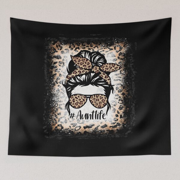 Item preview, Bleached Aunt Life Shirt,Funny Aunt Life Leopard Messy Bun designed and sold by isidrapaq21.