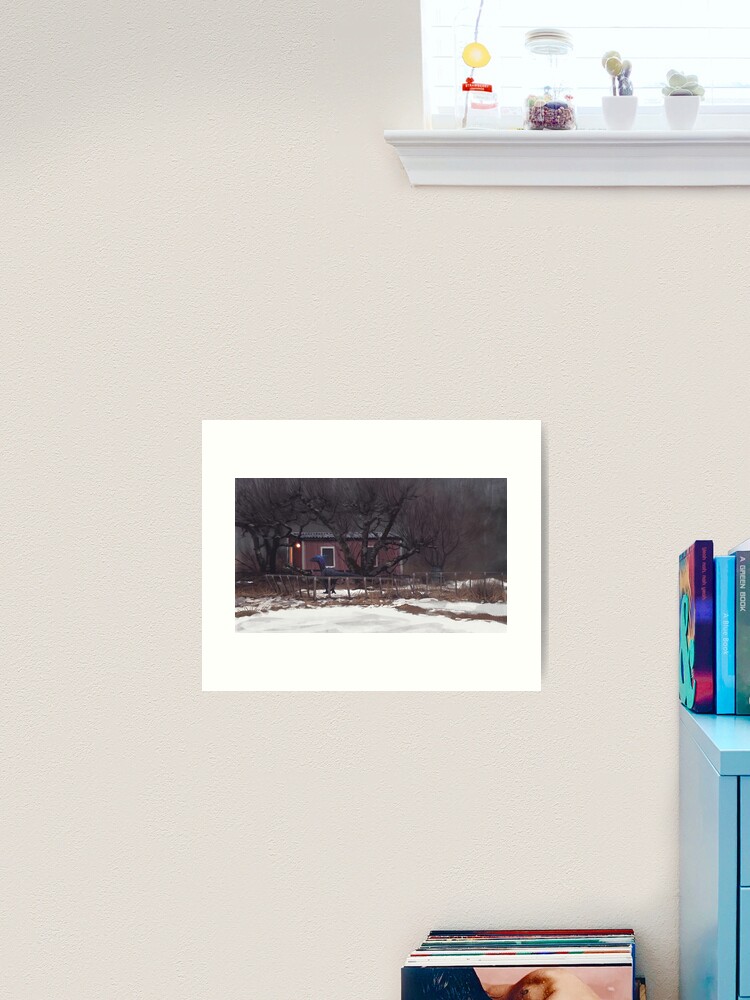 Thumbnail 2 of 3, Art Print, Fruktträdgård och Dromaeosaur designed and sold by simonstalenhag.