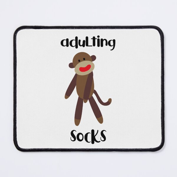 Item preview, Adulting Socks - Brown Dancing Sock Monkey designed and sold by Trinket-Trickster.