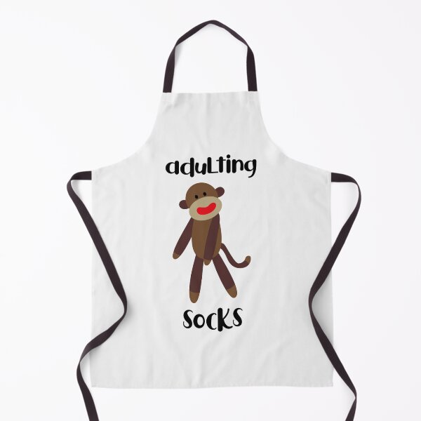 Item preview, Adulting Socks - Brown Dancing Sock Monkey designed and sold by Trinket-Trickster.