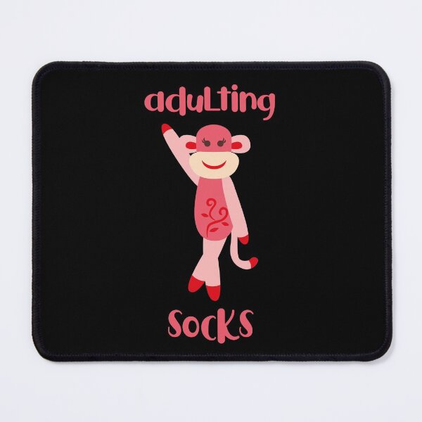 Item preview, Adulting Socks - Pink Dancing Sock Monkey designed and sold by Trinket-Trickster.