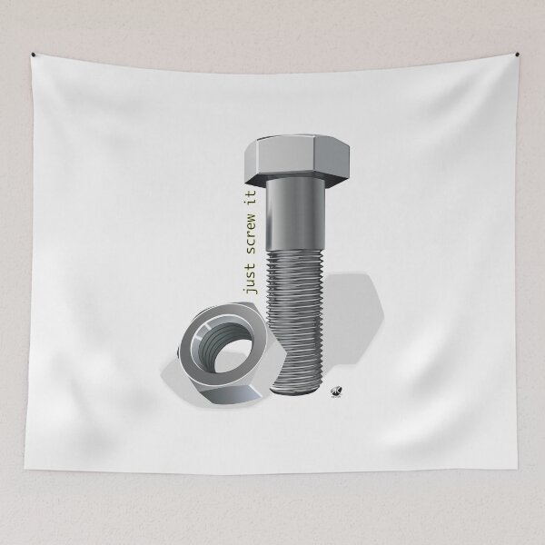 Item preview, Bolt and nut illustration with inscription designed and sold by Alexandra Kueny.