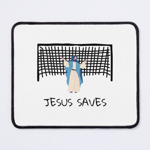 Item preview, Jesus saves, funny christian meme designed and sold by NiceSign.