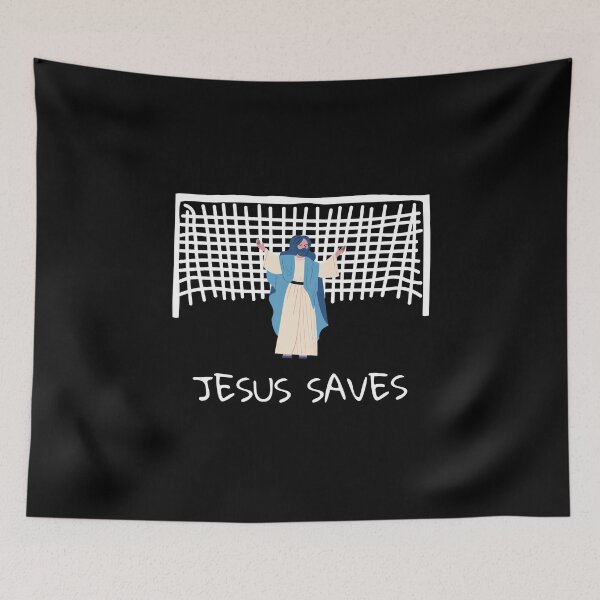 Item preview, Jesus saves, funny christian meme designed and sold by NiceSign.